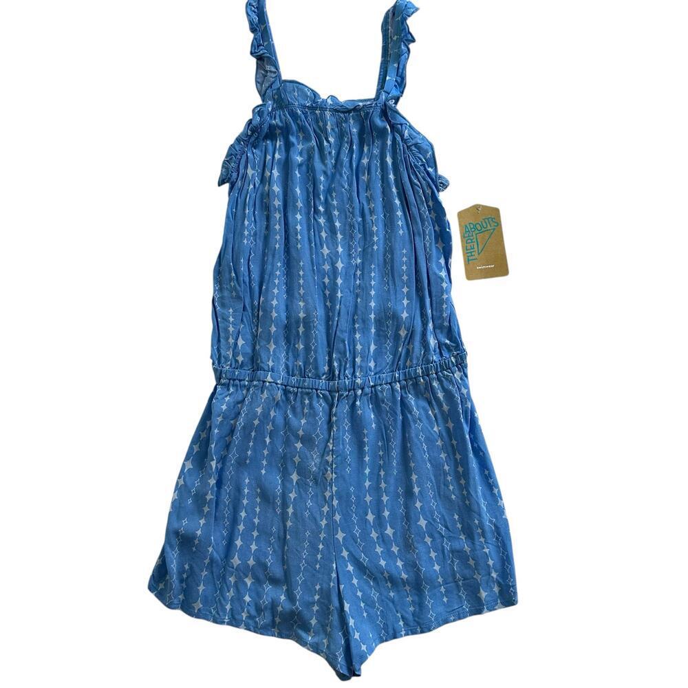 NWT There Abouts Blue Romper Swim Cover Girls Large 14